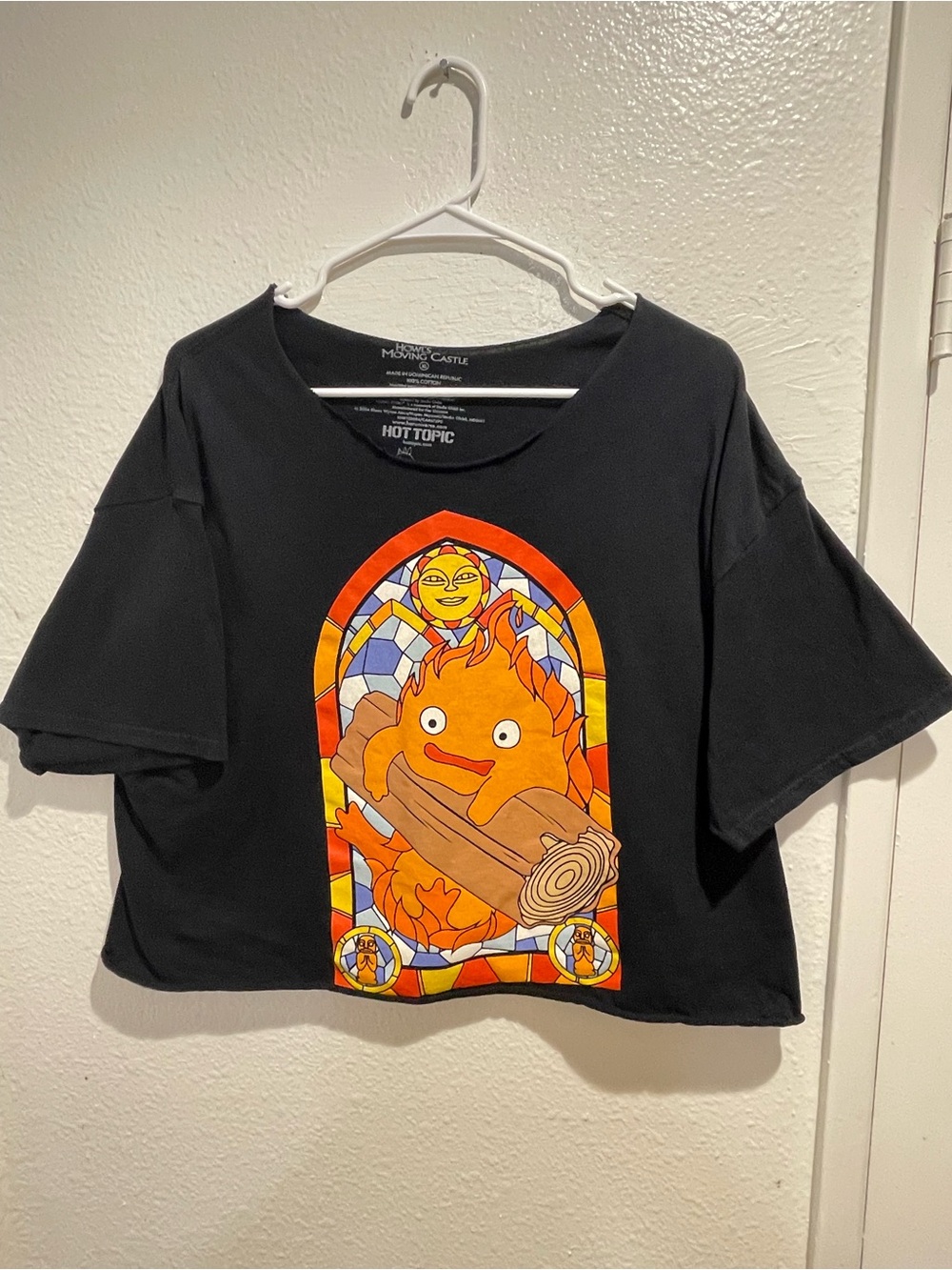 Hot Topic • Studio Ghibli Calcifer Stained Glass Tee • Custom Cut • XL